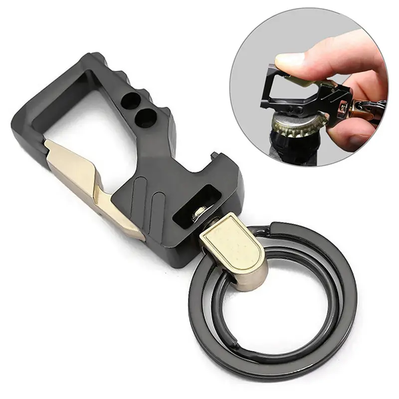 Beer Bottle Opener Keychain Pocket Zinc Alloy Key Chain Metal Fashion Multifunctional Men Car Play Key Ring Tool Unique