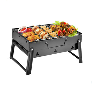 In acciaio inox griglie a carbone bbq pieghevole griglia in acciaio inox set essenziale per picnic