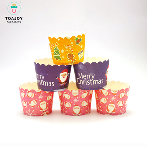 Pet recubierto envuelve para panadería <span class=keywords><strong>rose</strong></span> muffin herramientas para hornear mini Magdalena decoración de Navidad - Product Image 1