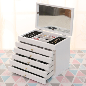 Grande Contenitore di Monili di <span class=keywords><strong>Legno</strong></span>/Cassa Dei Monili Cabinet Anello del Regalo Della Collana Scatola di Immagazzinaggio Dell'organizzatore - Product Image 4