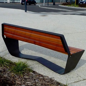 Luxe moderne <span class=keywords><strong>pvc</strong></span> extérieur étanche wpc <span class=keywords><strong>banc</strong></span> en bois avec structure en métal - Product Image 6