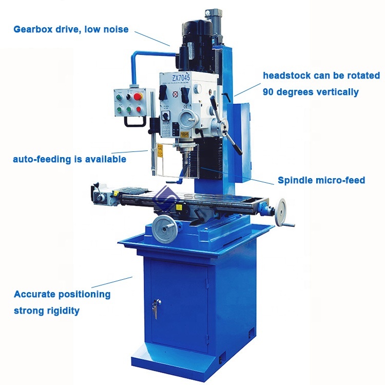 ^^ ZX7045 Power Feed Gear Drive DRO Milling Drilling Machine