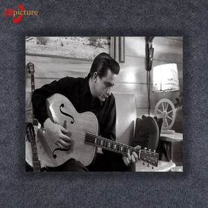 Sepia guitarra, hombre de la pared de mujer pintura moderna arte de la lona impresiones de la lona con luz led - Product Image 1