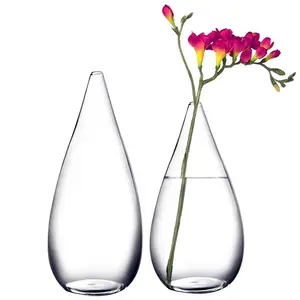 עגול זכוכית ברור פרח אגרטל Suppliers-Wholesale Clear Home Goods Flower Round Custom Made Wholesale Glass Vase
