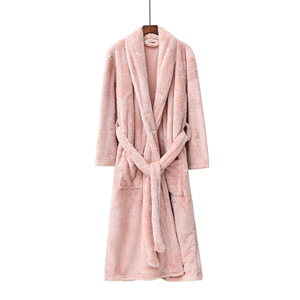 Peluche Caldo Paio di Pigiama A Buon Mercato Traspirante Cintura In Vita Regolabile Abito Peluche del Panno Morbido Kimono Collo a Scialle Accappatoio Caldo Delle Donne Abiti - Product Image 3