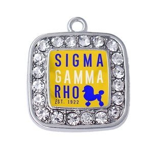 Ciondolo Personalizzato con Immagine, Forma Quadrata, Lettera Greca Sigma Gamma Rho, Charm Poodle <span class=keywords><strong>SGR</strong></span> 1922 per Creazione di Gioielli - Product Image 3