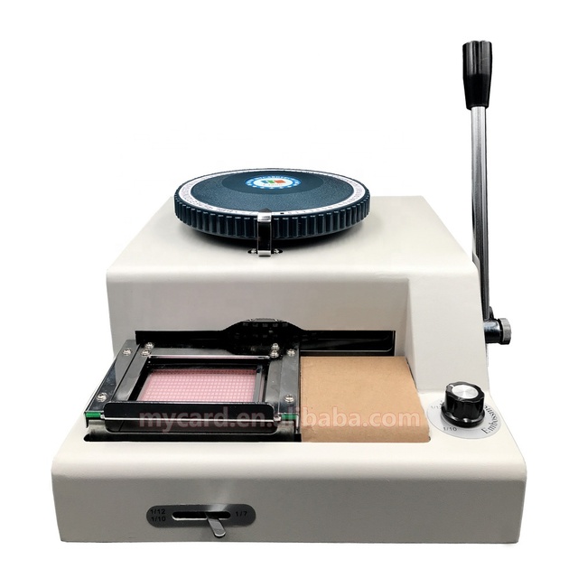 80 Character PVC Plastic Card Embossing and Indent Printing Machine With Black Ribbon for Card Making