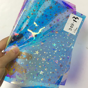 Película de Poliuretano Transpirable Holográfica Iridiscente con Diseño de Estrella de 0.2-0.8mm <span class=keywords><strong>para</strong></span> Bolsos de Moda, Bolsos de Mano, <span class=keywords><strong>Muebles</strong></span> de Golf y Sofás - Product Image 5