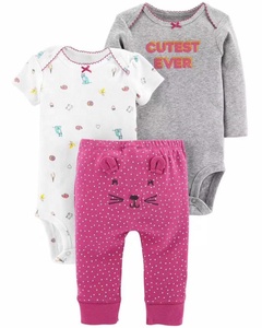 Prezzo di fabbrica 100% cotone 3 pcs Neonato colorata estate Tute pantaloni vestiti del bambino del pagliaccetto - Product Image 4
