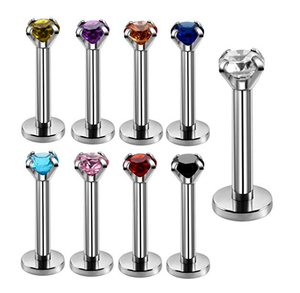 CZ Gemma Con Filettatura Interna 16g Labret Della Vite Prigioniera Tragus <span class=keywords><strong>Piercing</strong></span> Cartilagine <span class=keywords><strong>Orecchino</strong></span> - Product Image 3