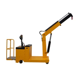 electric powered counter balance floor crane mini hydraulic no arm rotation battery trolley crane with cheap price