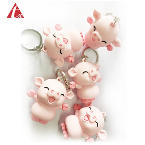 <span class=keywords><strong>dessin</strong></span> animé cochon jouet porte-clés en silicone souple en caoutchouc pvc 3D cochon porte-clés en caoutchouc porte-clés - Product Image 5