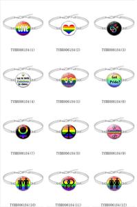 De personalidad de plata de aleación de <span class=keywords><strong>zinc</strong></span> de la joyería del arco iris corazón amor lesbianas encanto lgbt pulseras - Product Image 6