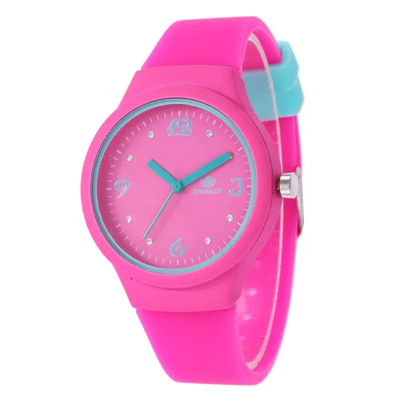 Mode SW037 Kinderen Sport Horloge Kleine Diamant Siliconen Band Casual Quartz Unisex Jelly Horloges Voor Student