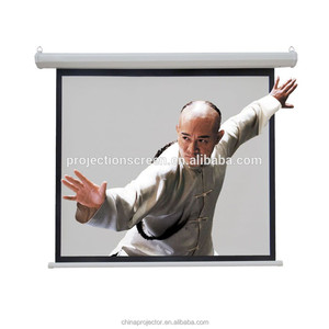 Faible coût projecteur écran 84 pouce 16:9 Portable Électrique Écran De Projection Personnalisable Verre Perle Mat Blanc Tissu - Product Image 1