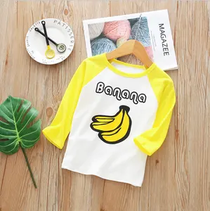Baby Girls Long Sleeve T Shirts Fruit Banana Prints Kids Tops Tees Shirts Girl's Clothing