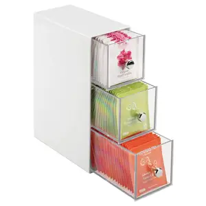 Multifunctional custom clear plexiglass food storage container acrylic kitchen utensil drawer organizer