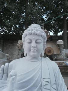 Precio directo de fábrica de mármol jardín al aire libre Gran Piedra Blanca meditando <span class=keywords><strong>Buda</strong></span> estatua en venta - Product Image 6