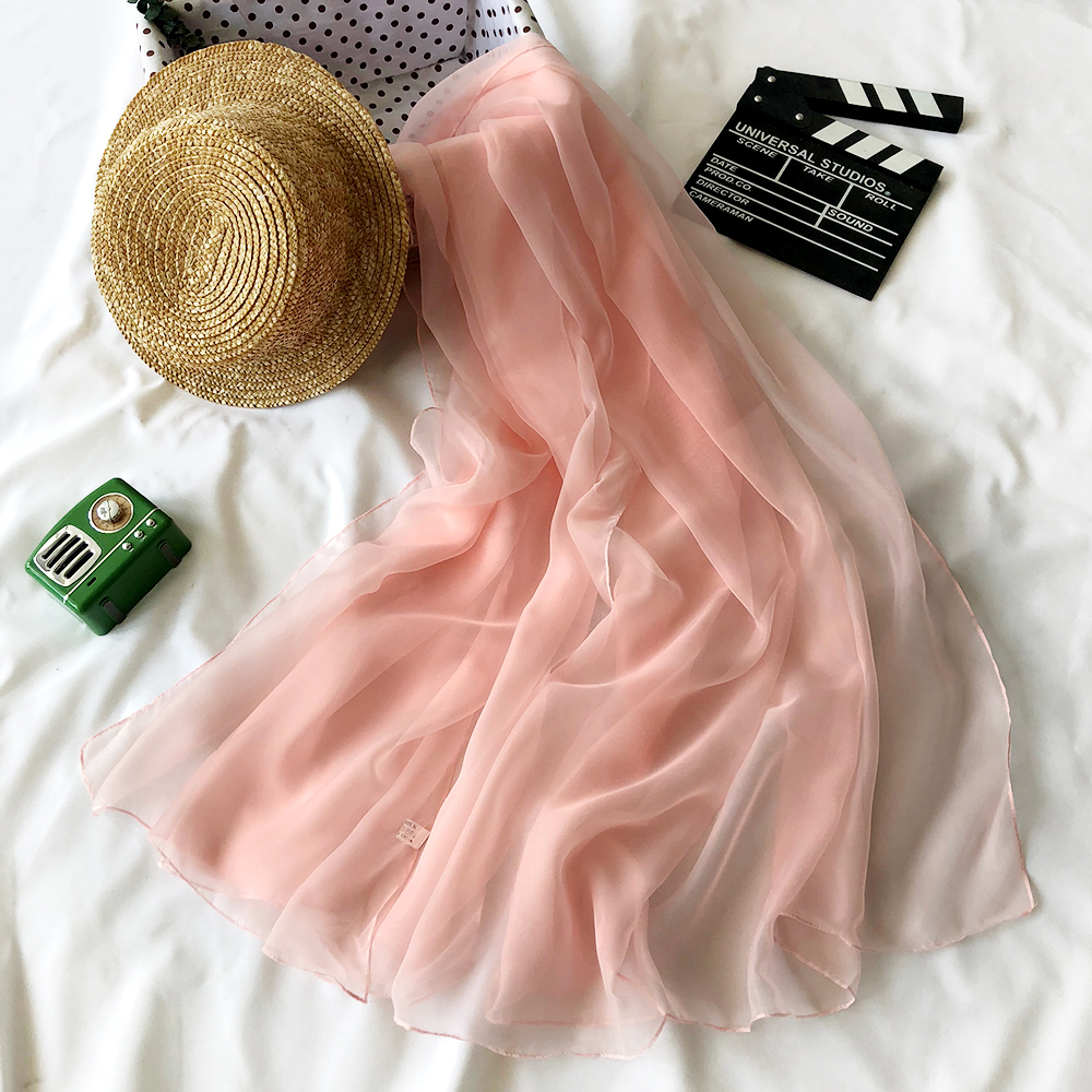 Summer vacation oversize long chiffon 100% polyester hijab scarf for women