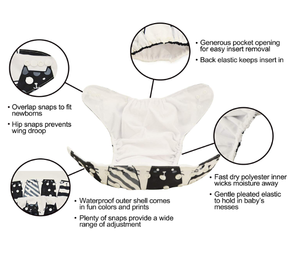 Taille unique, <span class=keywords><strong>lavable</strong></span>, couches-culottes pour bébé, couches en tissu réutilisables, couches en tissu ajustables, imperméables - Product Image 2