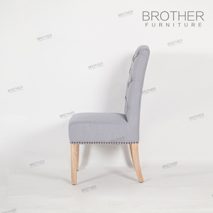 Nouveau Design Gris Clair Tissu touffeté vintage accent chaises meubles - Product Image 2