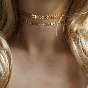 Libre de la muestra de encargo de capas collar de cadena de oro gargantilla - Product Image 1