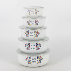 OEM Welcome <strong>Ice</strong> <strong>Bowl</strong> Cheap Enamel Food Storage <strong>Bowls</strong> with Custom Decal