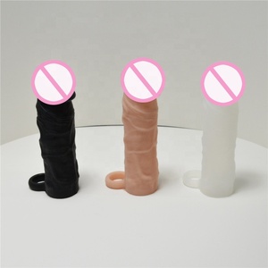Realista funda pene condones hombres <span class=keywords><strong>de</strong></span> pene extensor <span class=keywords><strong>de</strong></span> pene la ampliación extensión - Product Image 4