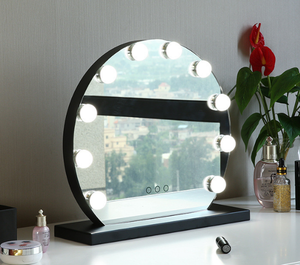 2025 mới nhất máy tính để bàn bằng đồng kết thúc <span class=keywords><strong>Led</strong></span> Gương trang điểm với 12 cái bóng đèn Vanity cô gái vẻ đẹp gương với đèn - Product Image 6