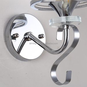 <strong>Chrome</strong> Finish Glass Shade Decorative <strong>Wall</strong> <strong>Lights</strong> for Bedroom With Switch New - Product Image 5