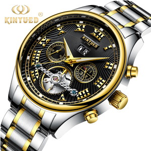 <span class=keywords><strong>Montre</strong></span> <span class=keywords><strong>KINYUED</strong></span> en acier inoxydable pleine brillance, résistante à l'eau 3ATM, <span class=keywords><strong>montre</strong></span> à aiguilles pour homme - Product Image 3