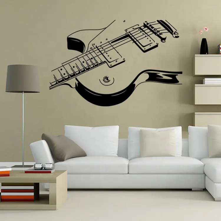 Yiwu Factory wholesale cheap price reusable self adhesive waterproof music wall sticker room decor