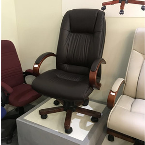 Swivel <strong>Brown</strong> Leather Executive <strong>Office</strong> <strong>Chair</strong> - Product Image 6
