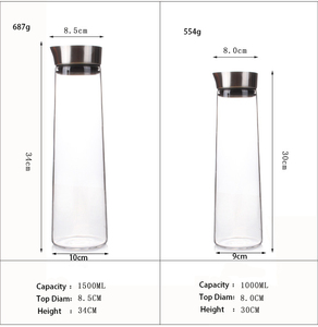 De gran capacidad de la novela de jugo de fruta de jarra de vidrio con tapa - Product Image 3