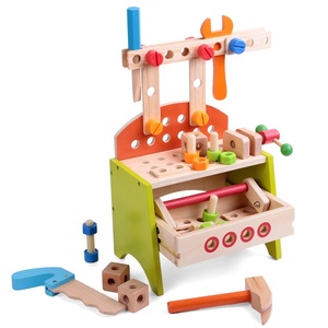 Facile Assemblage Enfants Semblant Jouer En <span class=keywords><strong>Bois</strong></span> Éducatif Établi Garçon Outil Jouet Ensemble - Product Image 2