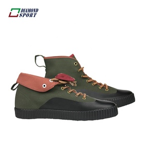 Haut semelle en caoutchouc pliable de style militaire chaussure - Product Image 1