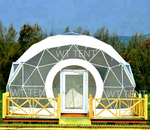 Invernadero de Jardín Transparente en Forma de Media <span class=keywords><strong>Esfera</strong></span> Geodésica, Domo de Cristal, Refugio, Carpa - Product Image 1