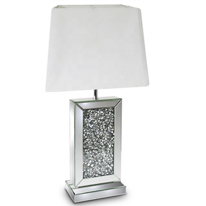 Sparkly Diamond Crush Crystal Floating Square 18 Inch Bạc Góc Bóng Râm Đèn Sàn Nhân Đôi - Product Image 5