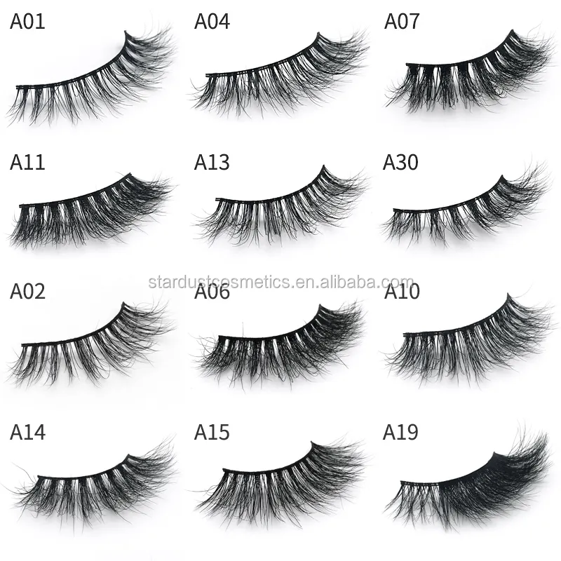 Black strip False Eyelashes Full Strip Lashes False Eyelashes Type 100% real siberian mink fur