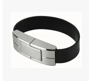 Leather Wristband Usb Flash Drive Metal Wristband Usb Memory 16GB