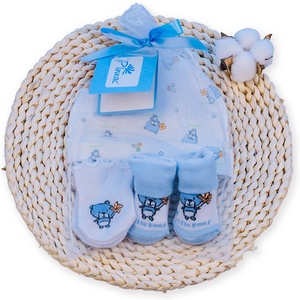 Trung Quốc Nhà Máy Sản Xuất Chất Lượng Cao Giá Rẻ Vải Mềm Bé Sơ Sinh Cap Set Găng Tay Vớ - Product Image 2