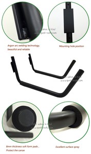 Estante de almacenamiento de kayak montado en la pared Negro estilo Yonk J con capacidad de carga de 75kg para surf - Product Image 3