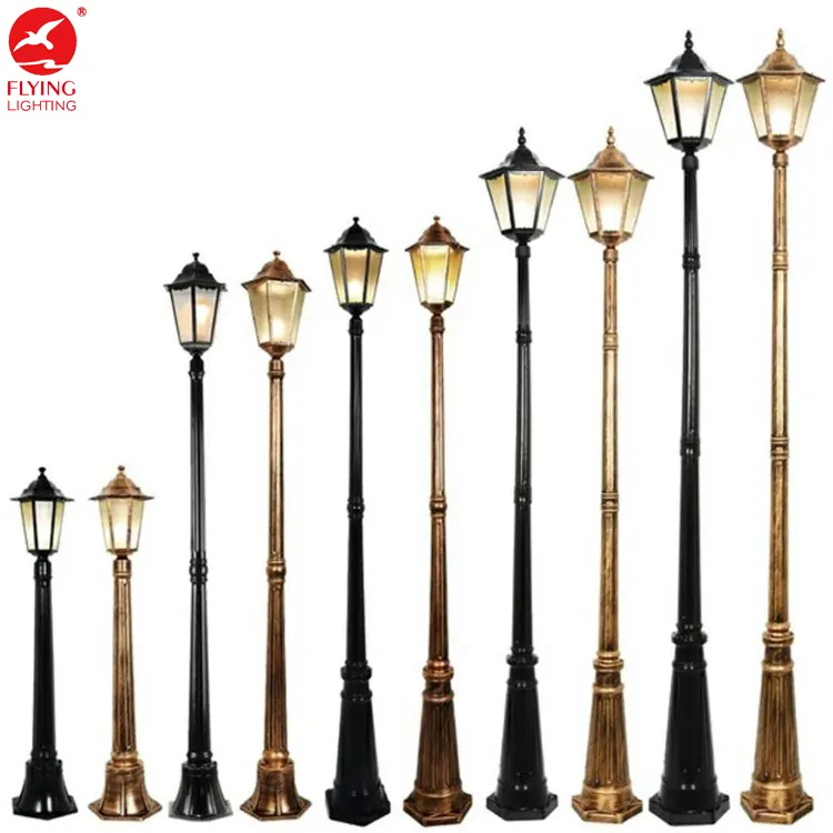 Aluminium Straatverlichting Pole Antieke Lamp Post Outdoor Tuin Decoratieve Licht Pole