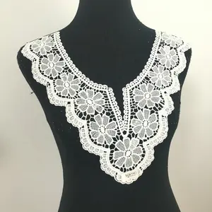 wholesale C002-0734 milk silk collar applique embroidery chemical neck lace designs