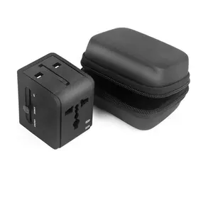 Adaptador de corriente internacional Universal enchufe 2 puertos de carga USB adaptador de viaje