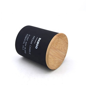 热卖定制香水黑色哑光玻璃蜡烛罐香薰香味不倒翁蜡烛 - Product Image 2