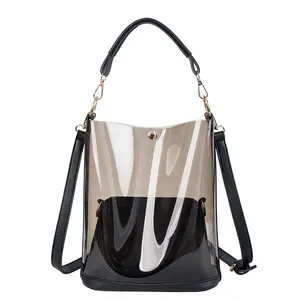 Fashion Waterproof Durable Tote Beach Single Shoulder Transparent Sling Bag Custom Clear PVC Tote Bag