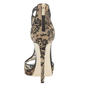 Bellissimi <span class=keywords><strong>Sandali</strong></span> Neri con <span class=keywords><strong>Tacco</strong></span> <span class=keywords><strong>a</strong></span> <span class=keywords><strong>Spillo</strong></span> e Punta Aperta in Rete Floreale per Signore - Product Image 4