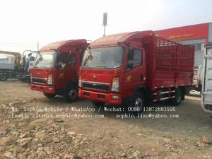 HOWO 6wheel cargo truck price 4X2 fence van cargo truck