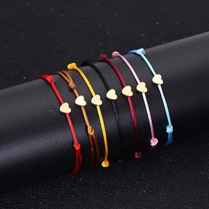 Di Colore dell'<span class=keywords><strong>oro</strong></span> Del Braccialetto Del Cuore di Gioielli Fatti A Mano Multicolor Fortunato Braccialetto di Corda Regolabile Per Le Donne I Bambini - Product Image 1